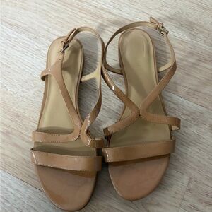 Talbots Tan Women 7.5 Strappy Low Heel Sandals